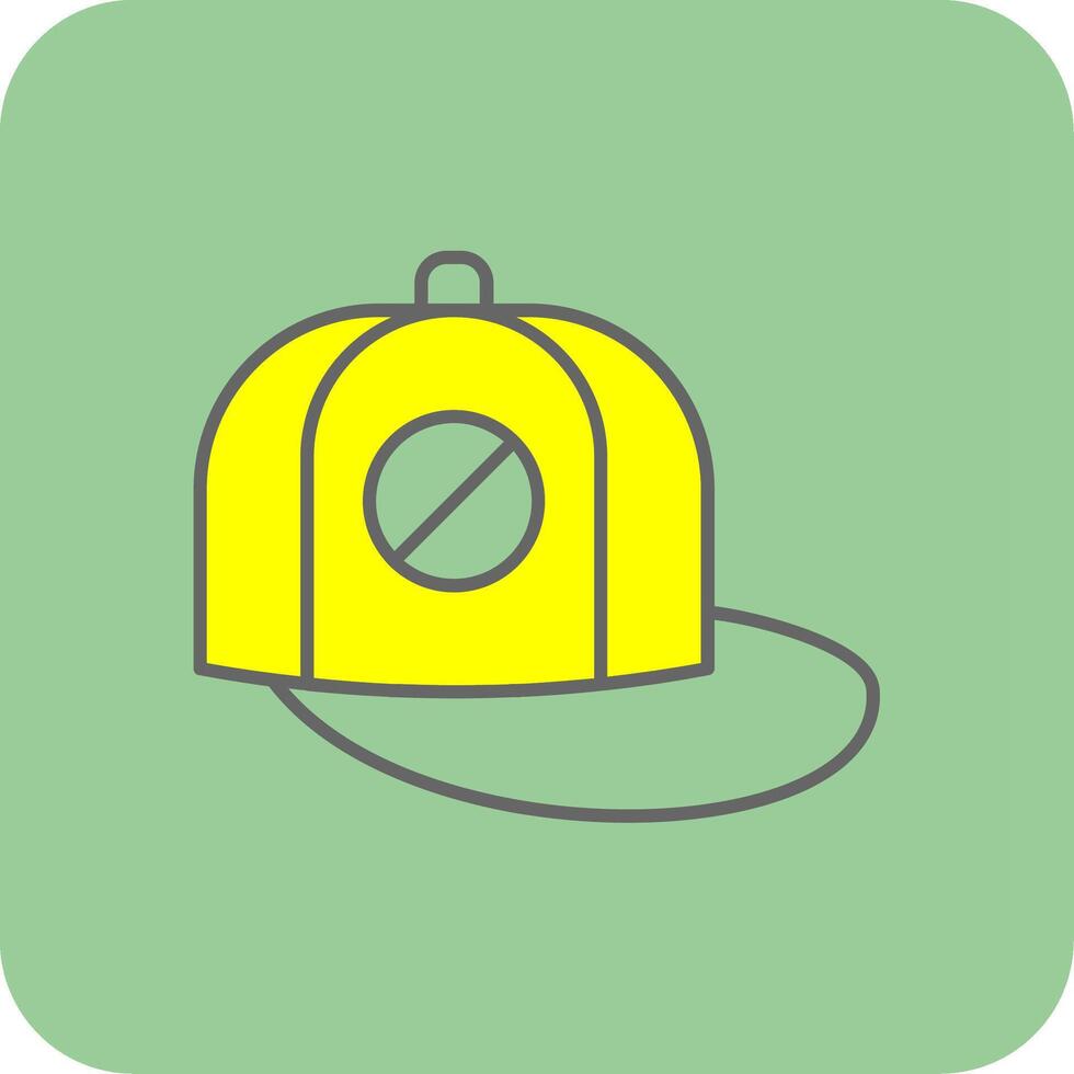 Baseball Cap Filled Yellow Icon vector