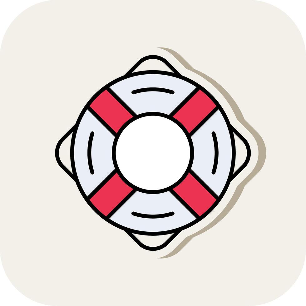 LifeBuoy Line Filled White Shadow Icon vector