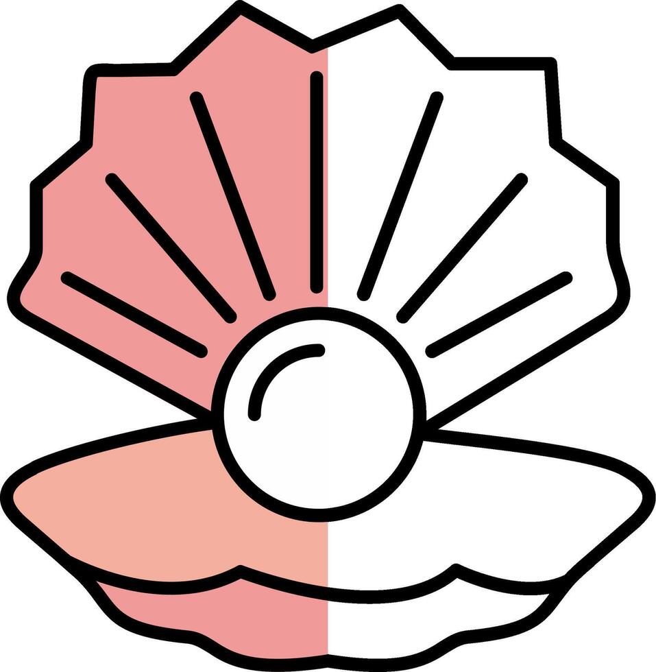 Shell Filled Half Cut Icon vector