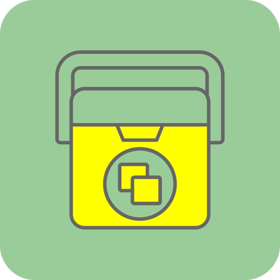 Ice Box Filled Yellow Icon vector