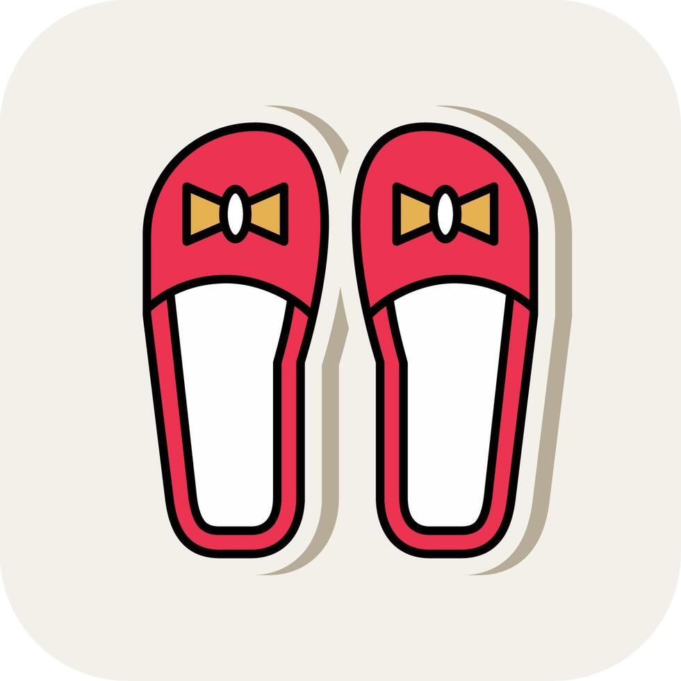 Slippers Line Filled White Shadow Icon vector