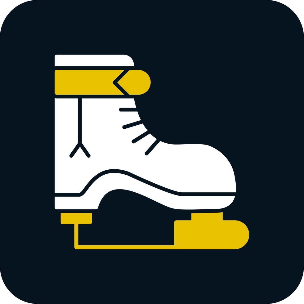 Ice Skate Glyph Two Color Icon vector