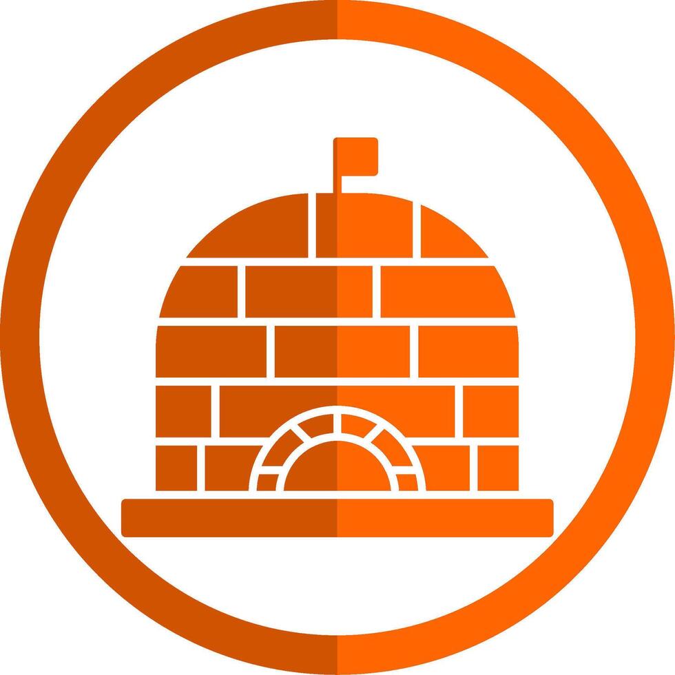 Igloo Glyph Orange Circle Icon vector