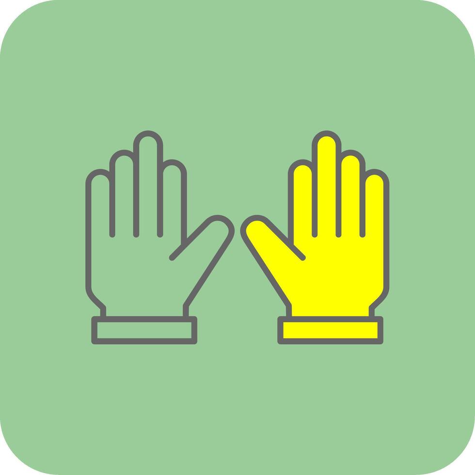 Gloves Filled Yellow Icon vector