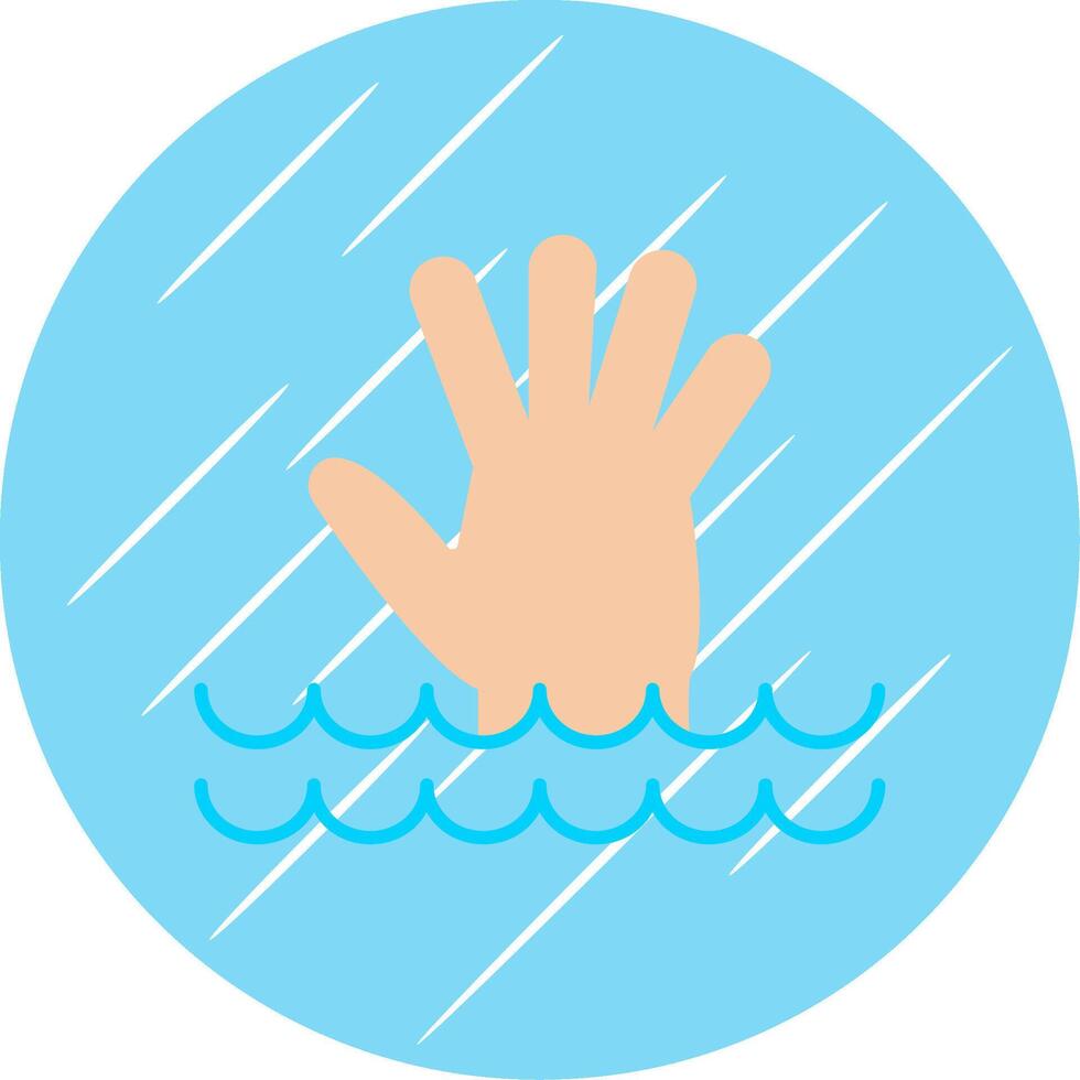 Drowning Flat Blue Circle Icon vector