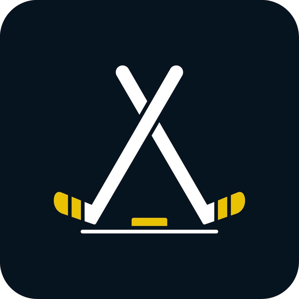 icono de dos colores de glifo de hockey sobre hielo vector