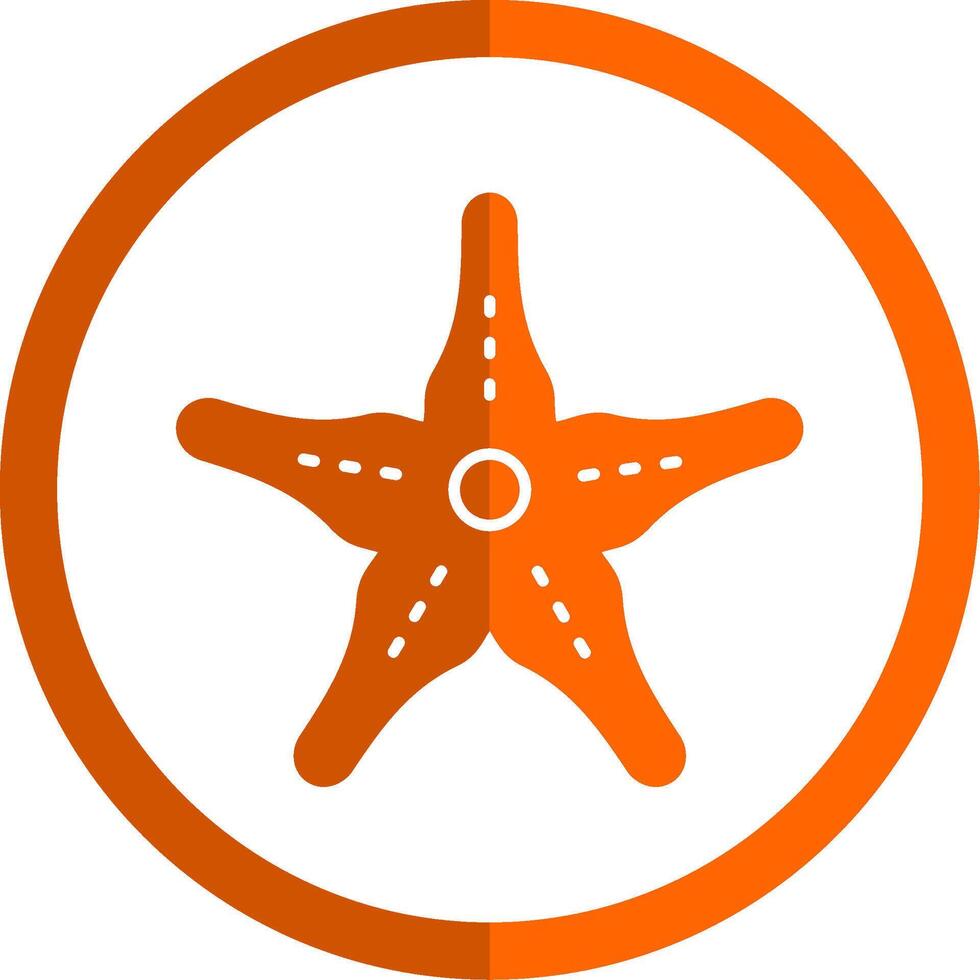 StarFish Glyph Orange Circle Icon vector