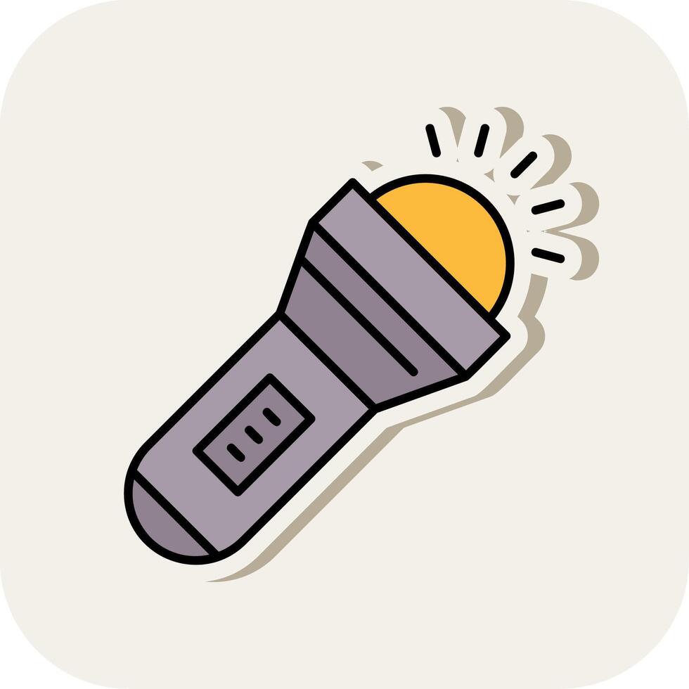Torch Line Filled White Shadow Icon vector