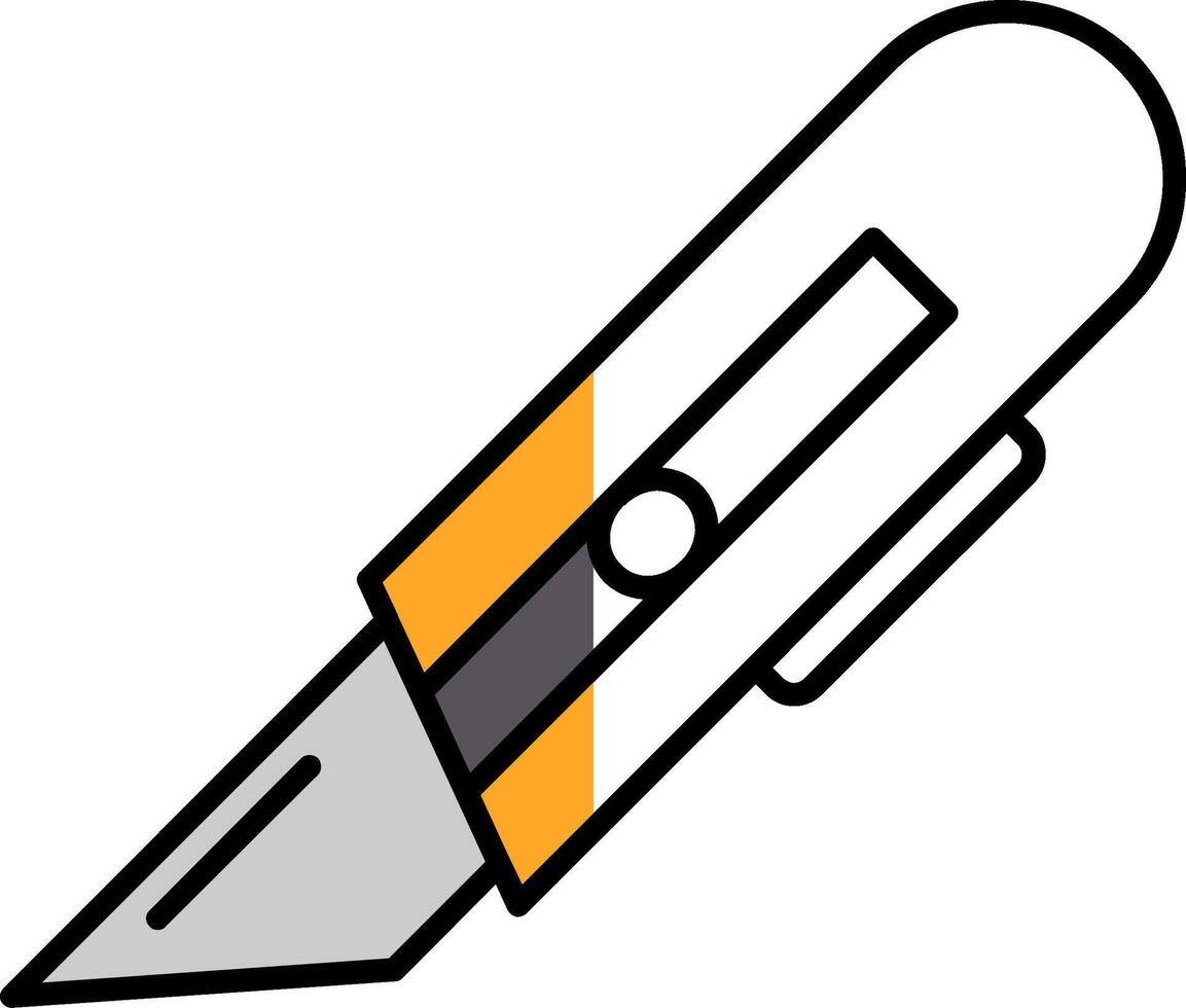 Utility Knife Filled Half Cut Icon vector