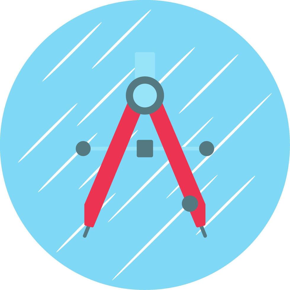 Drawing Compass Flat Blue Circle Icon vector