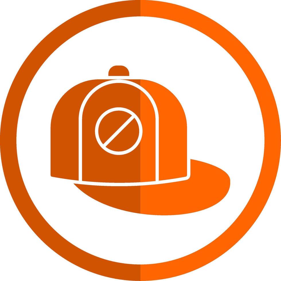 Baseball Cap Glyph Orange Circle Icon vector