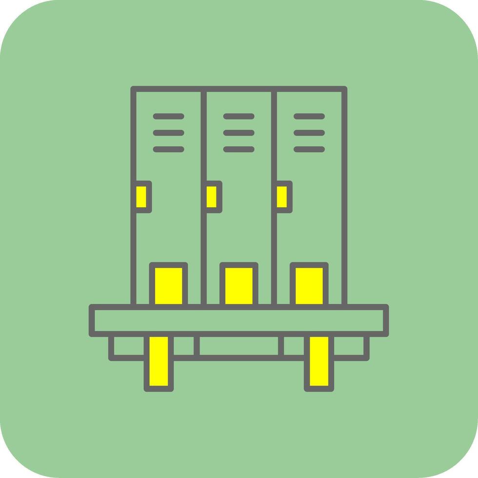 Lockers Filled Yellow Icon vector