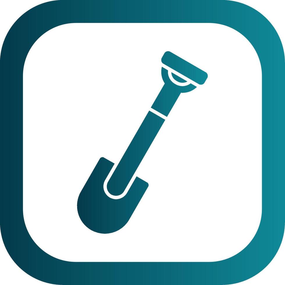 Shovel Glyph Gradient Round Corner Icon vector