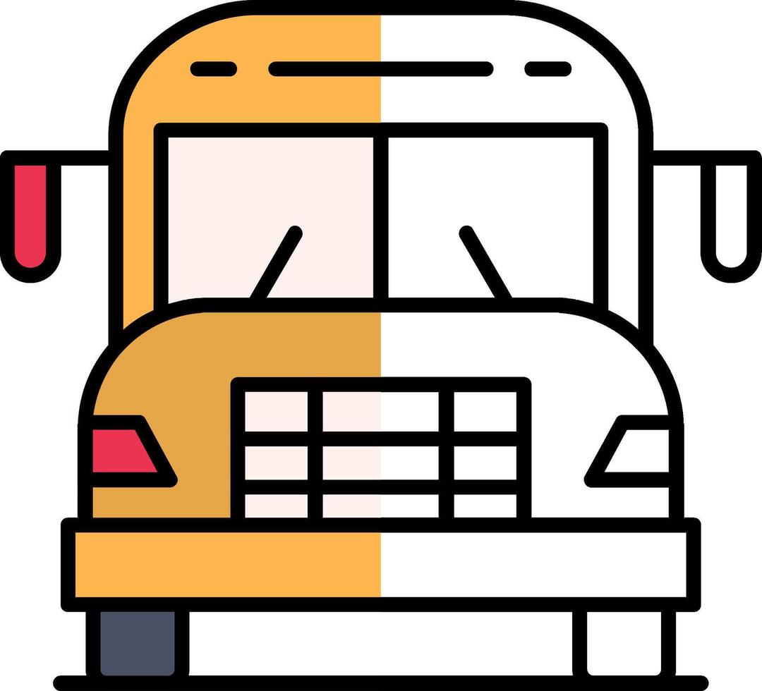 School Bus Filled Half Cut Icon vector