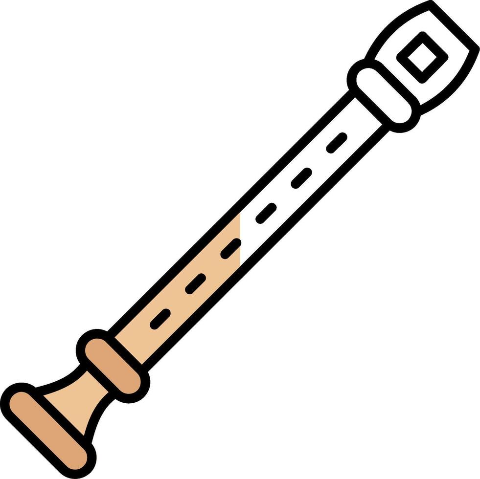 Flute Filled Half Cut Icon vector