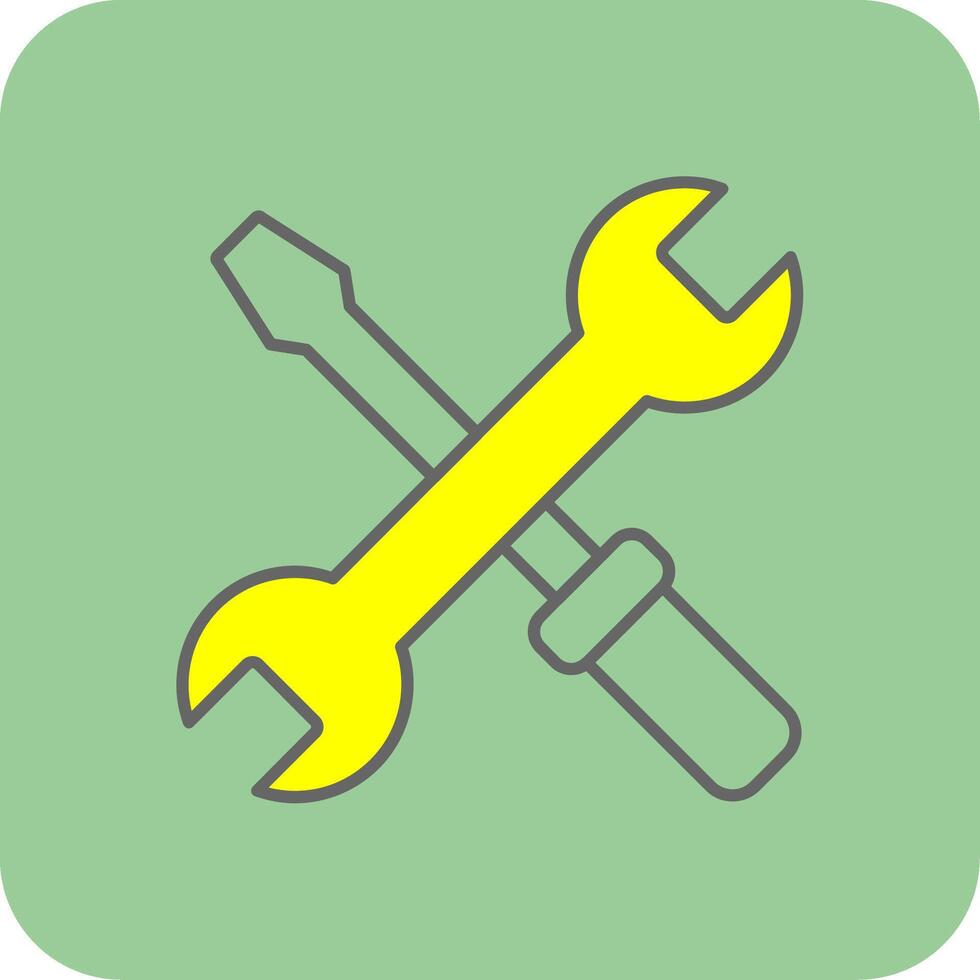 Tools Filled Yellow Icon vector