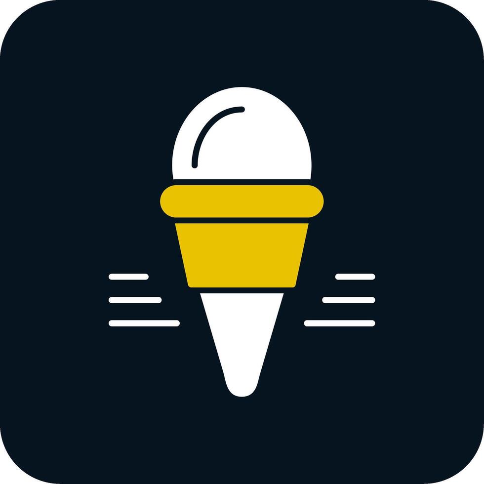 icono de dos colores de glifo de helado vector