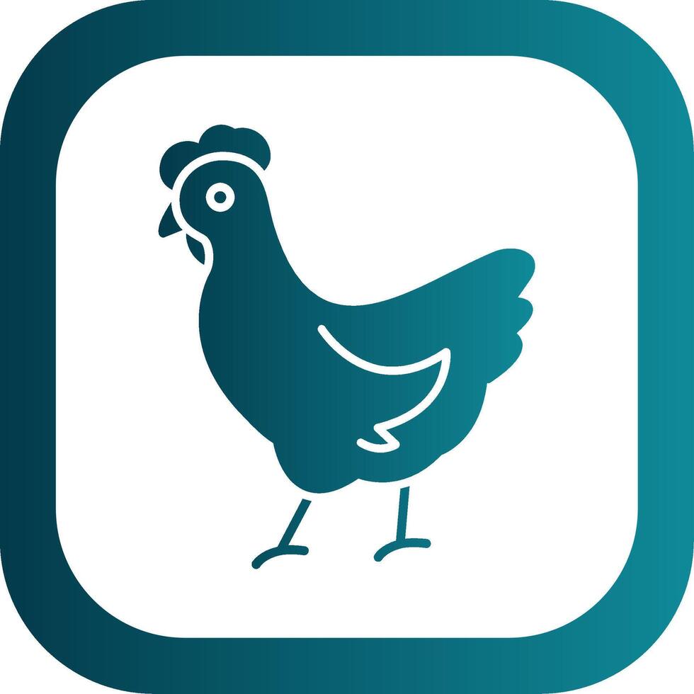 Chicken Glyph Gradient Round Corner Icon vector