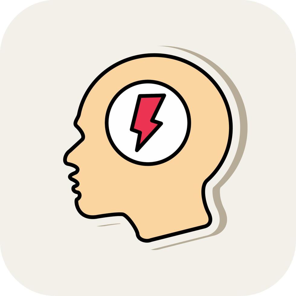 Mental Line Filled White Shadow Icon vector