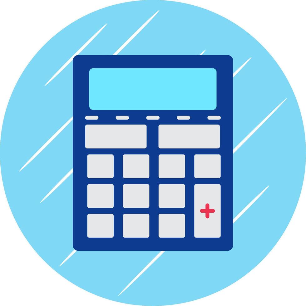 Calculator Flat Blue Circle Icon vector