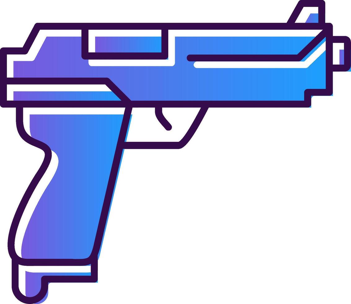 pistola degradado lleno icono vector