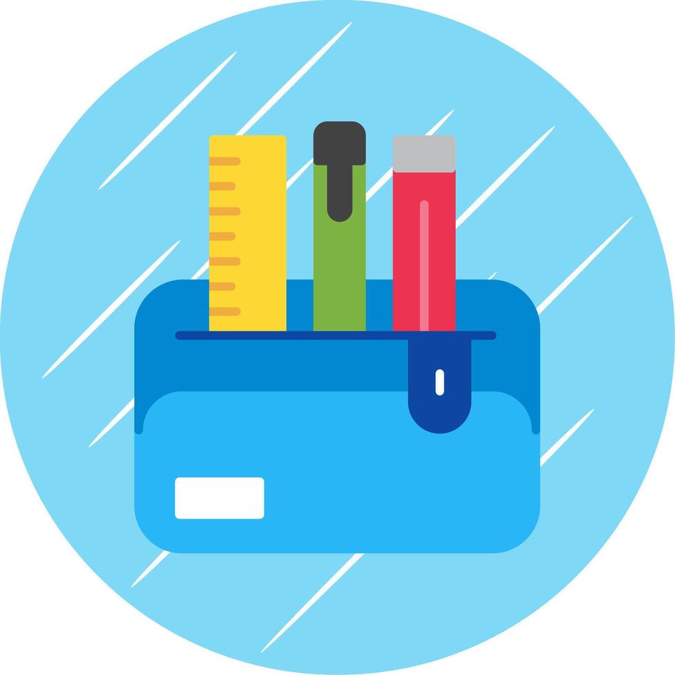 Pencil Case Flat Blue Circle Icon vector