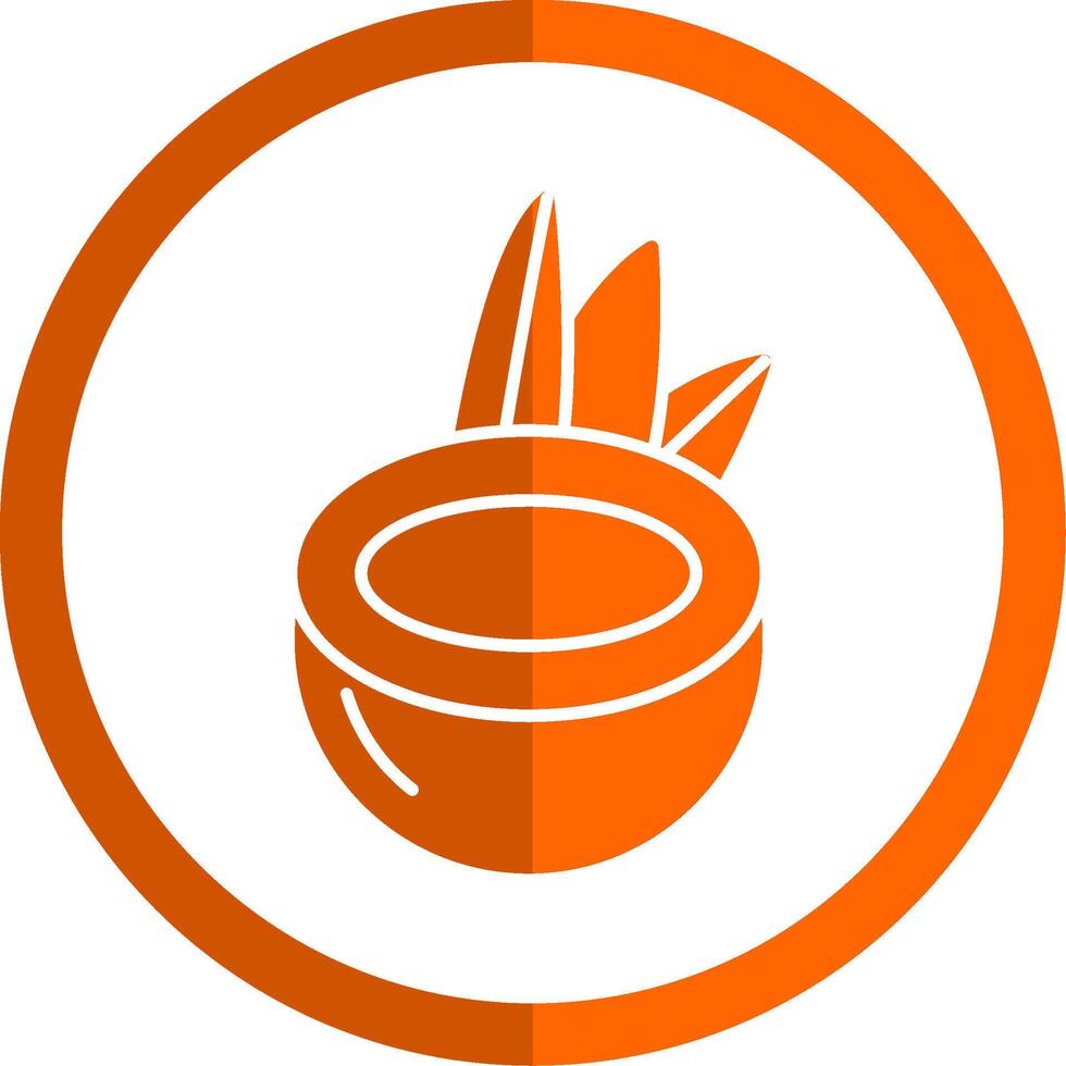 Coconut Glyph Orange Circle Icon vector