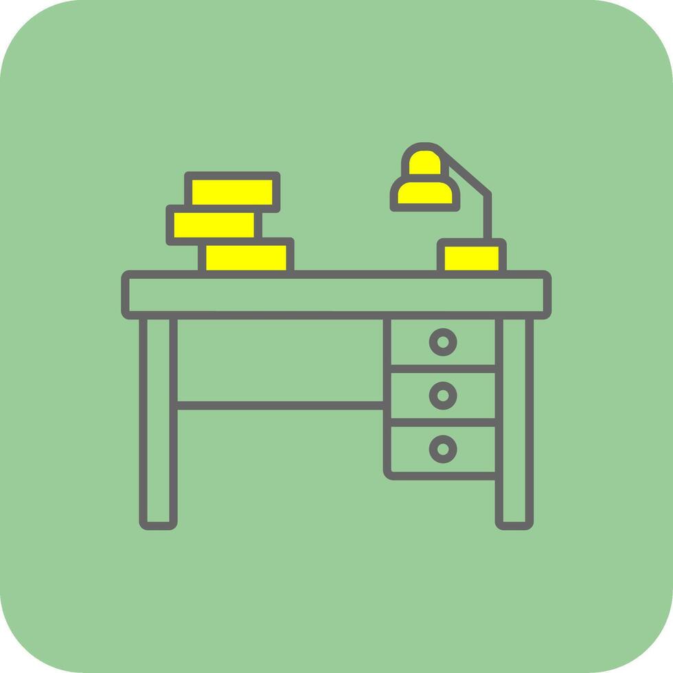 Desk Filled Yellow Icon vector