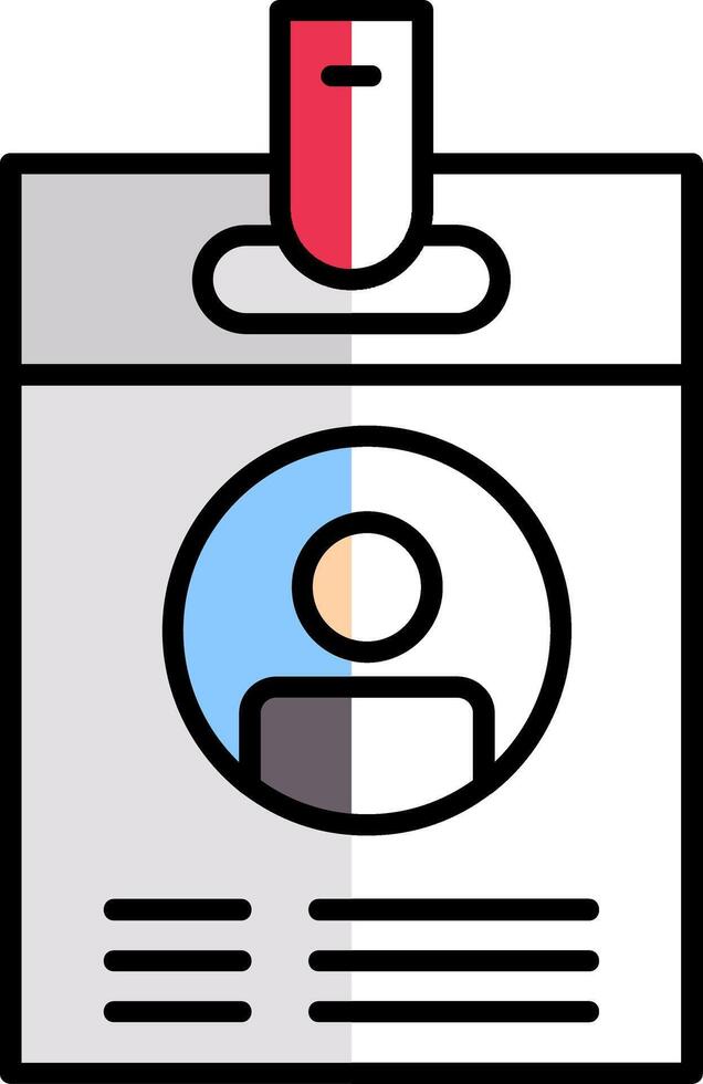 Id Card Filled Half Cut Icon vector