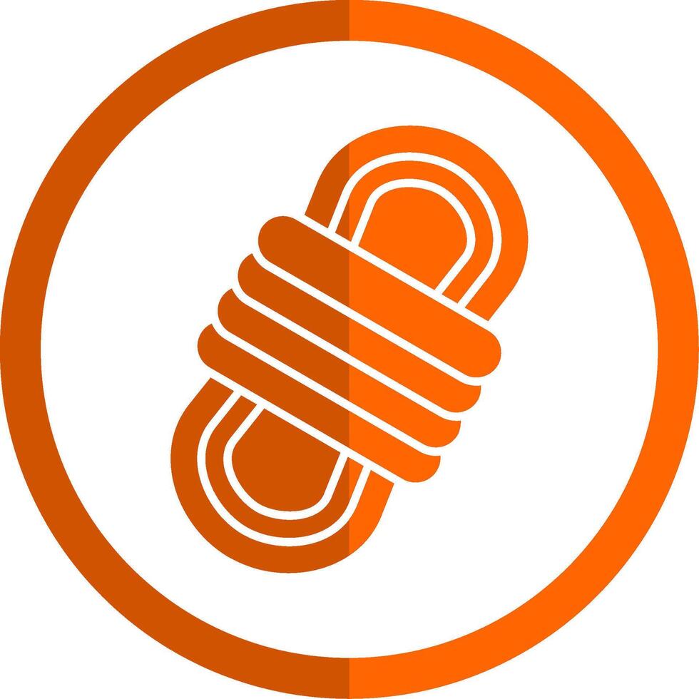 Rope Glyph Orange Circle Icon vector