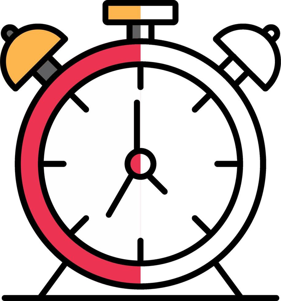 Alarm Clock Filled Half Cut Icon vector