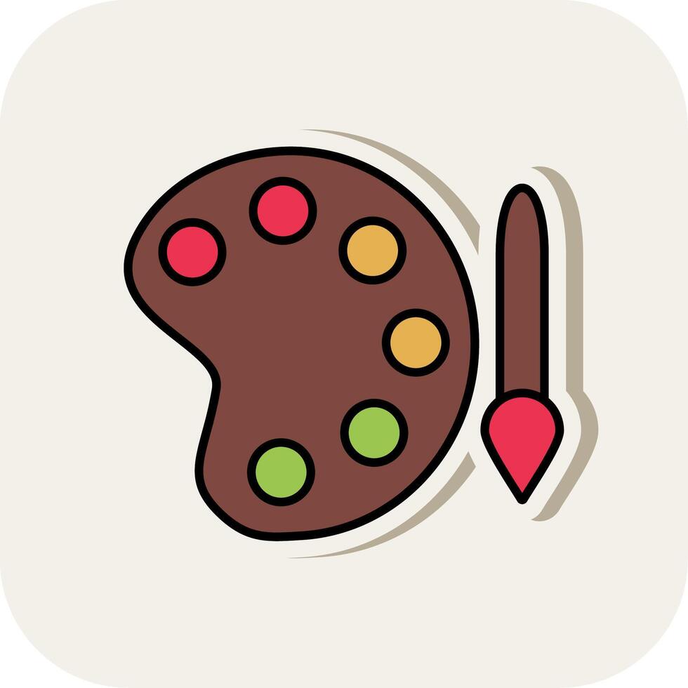 Color Palette Line Filled White Shadow Icon vector