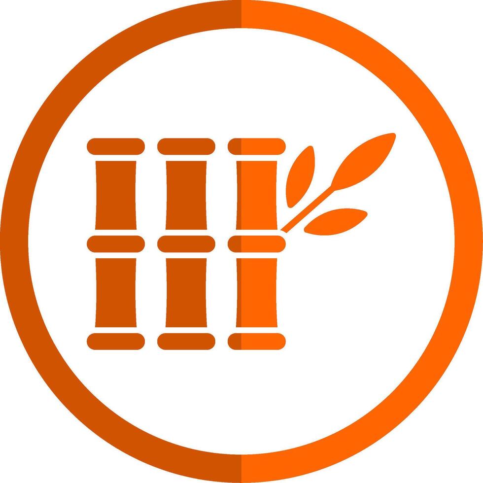 Bamboo Glyph Orange Circle Icon vector