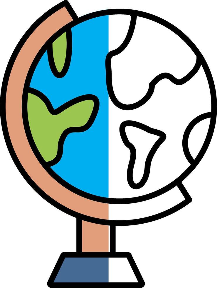Geography Filled Half Cut Icon vector