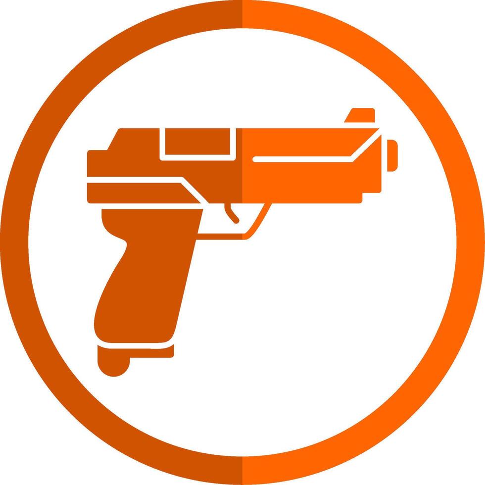 Gun Glyph Orange Circle Icon vector