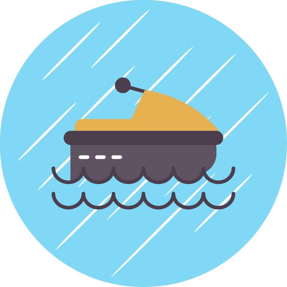 Jet Ski Flat Blue Circle Icon vector