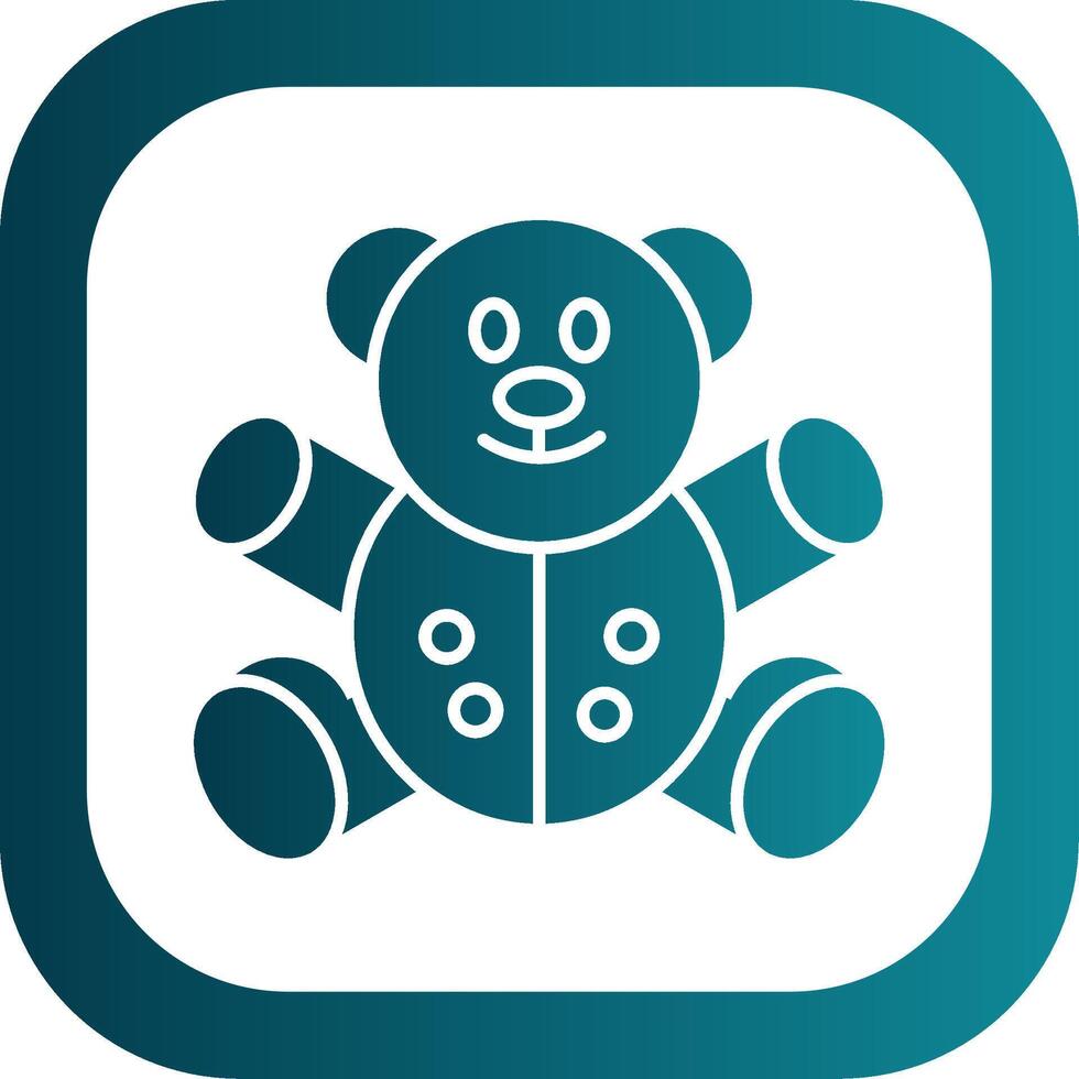 Bear Glyph Gradient Round Corner Icon vector