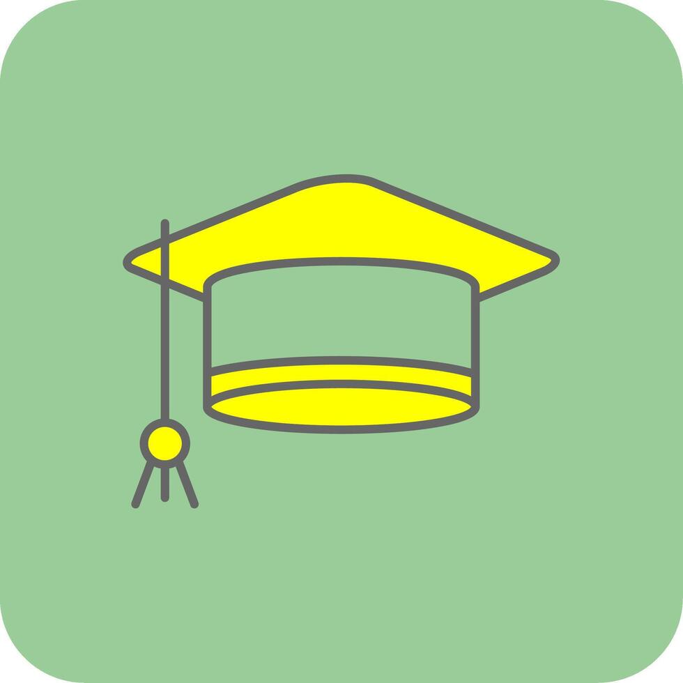 Mortarboard Filled Yellow Icon vector