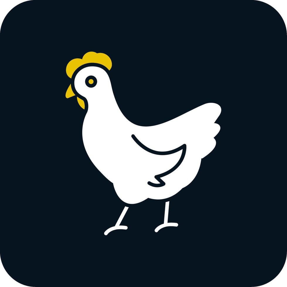 icono de dos colores de glifo de pollo vector