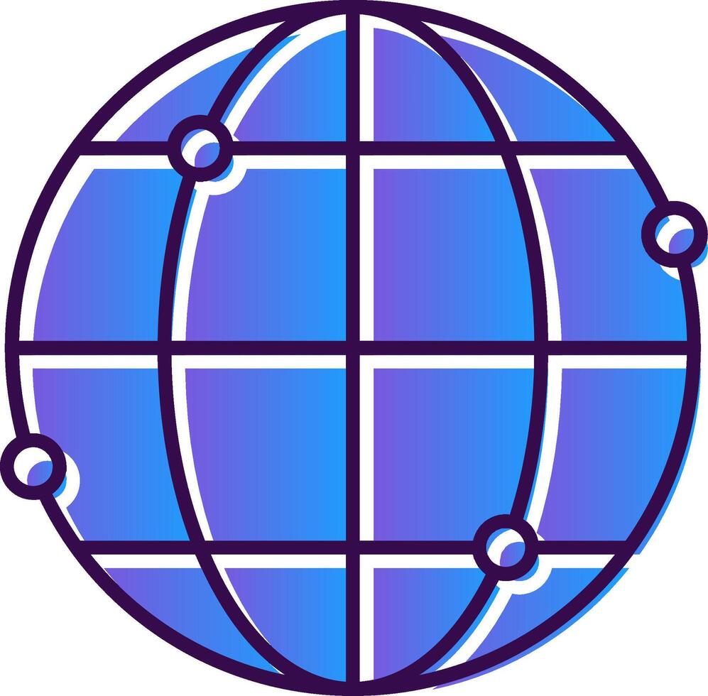 World Gradient Filled Icon vector