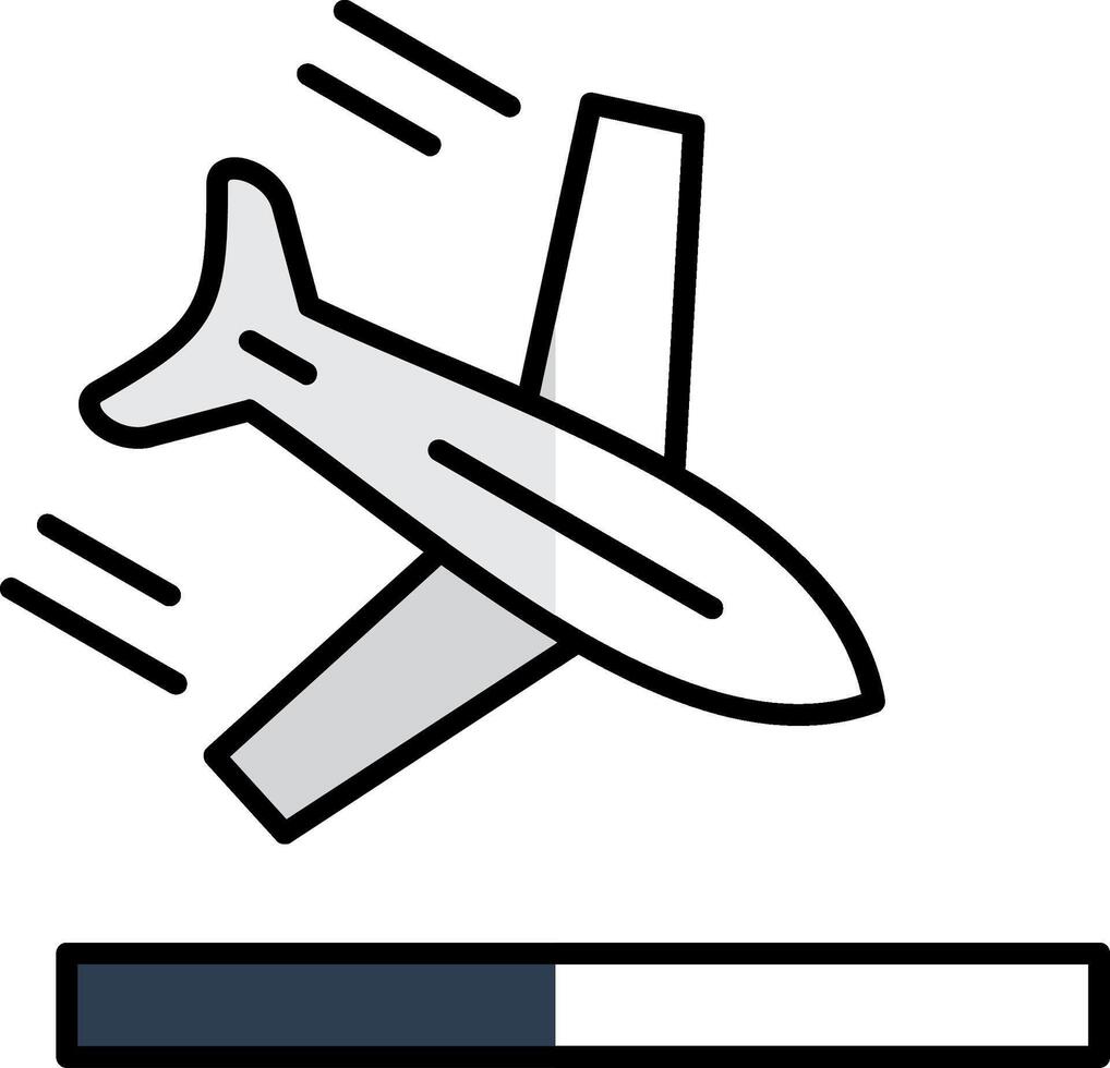 Plane Filled Half Cut Icon vector