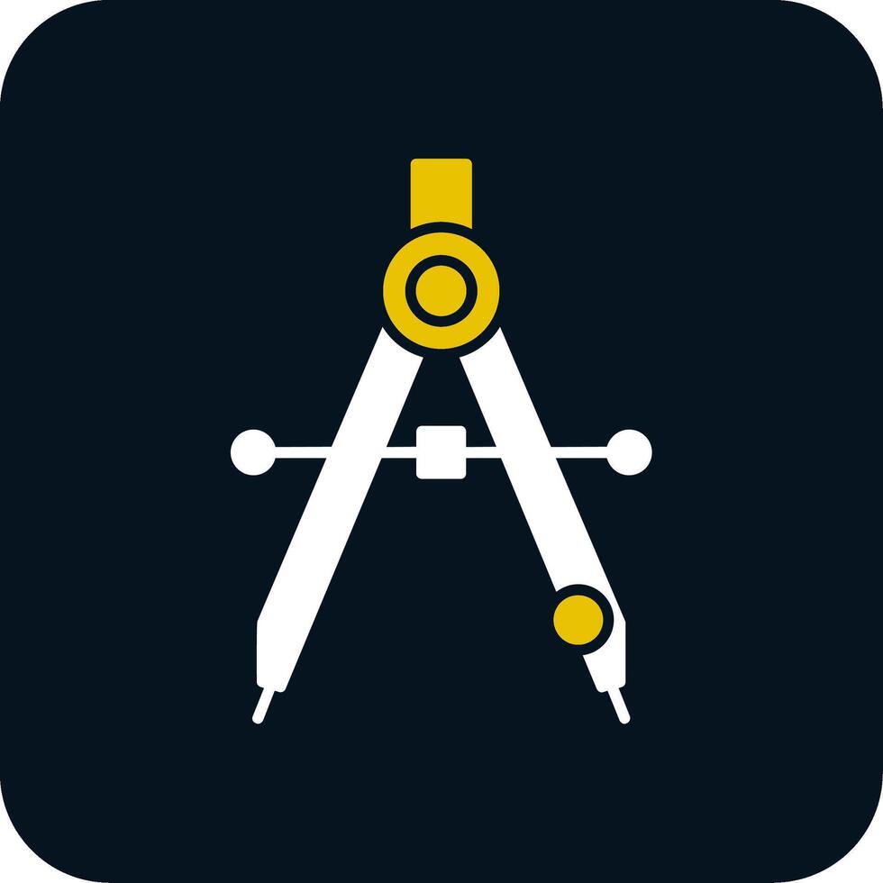 Drawing Compass Glyph Two Color Icon vector
