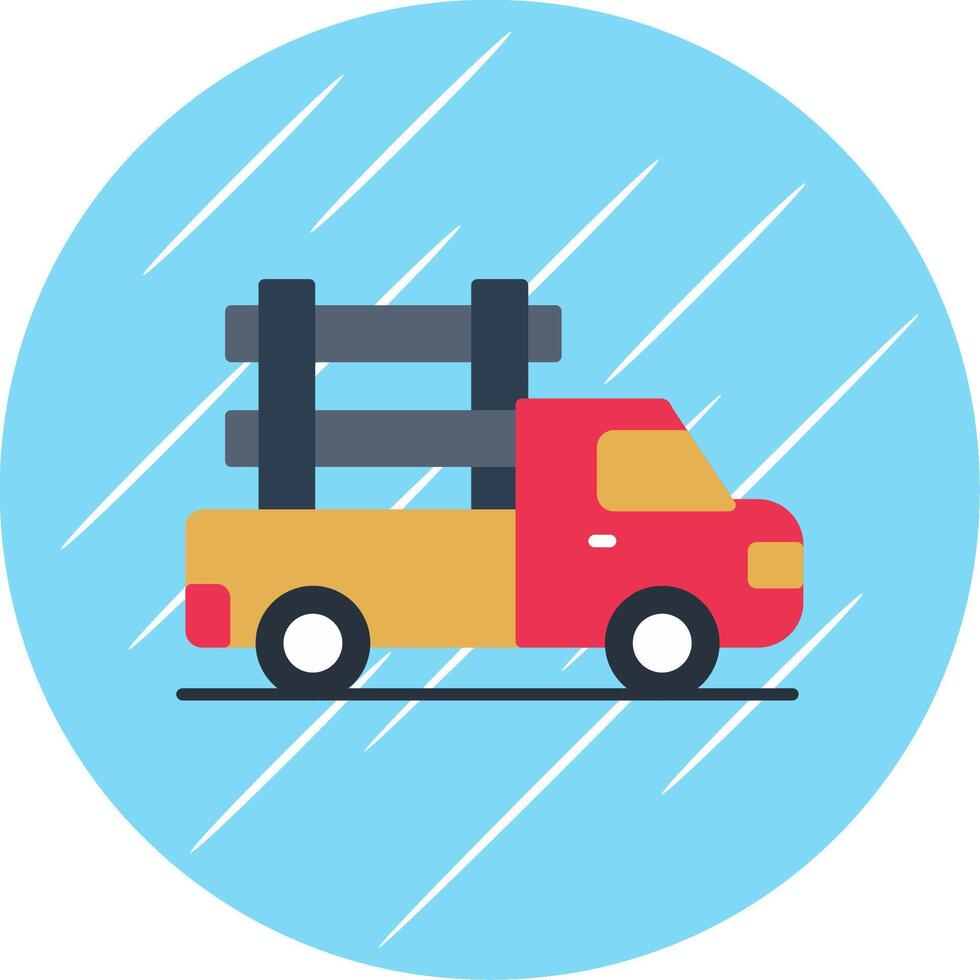 Pickup Truck Flat Blue Circle Icon vector