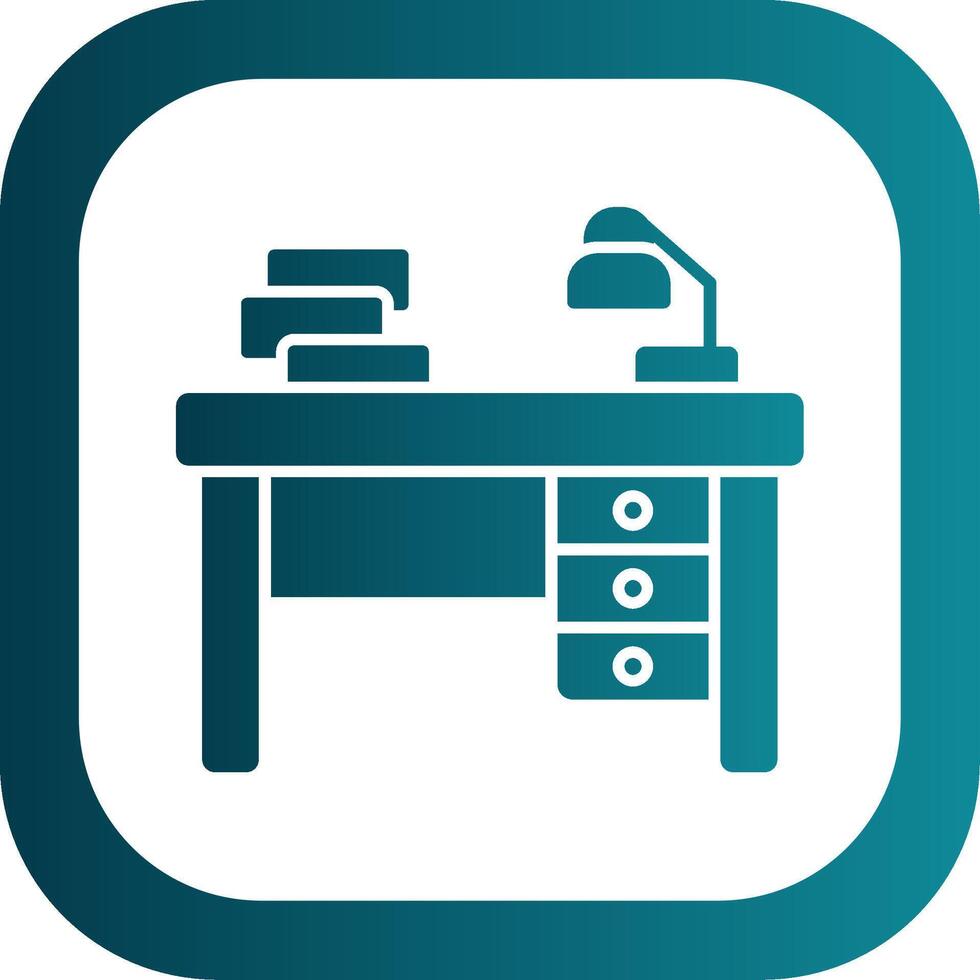 Desk Glyph Gradient Round Corner Icon vector