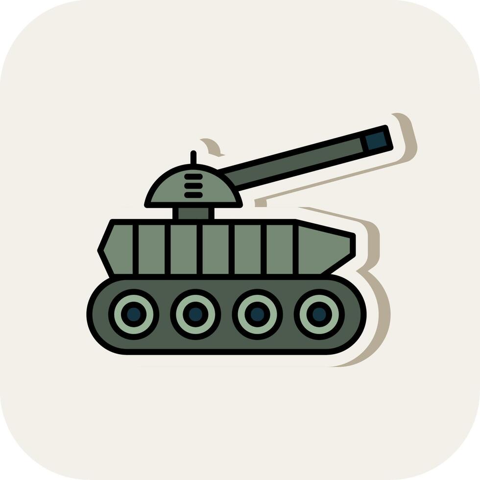 tanque línea lleno blanco sombra icono vector