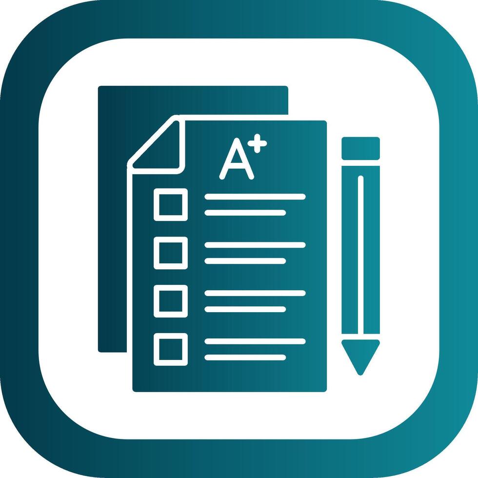 Exam Glyph Gradient Round Corner Icon vector
