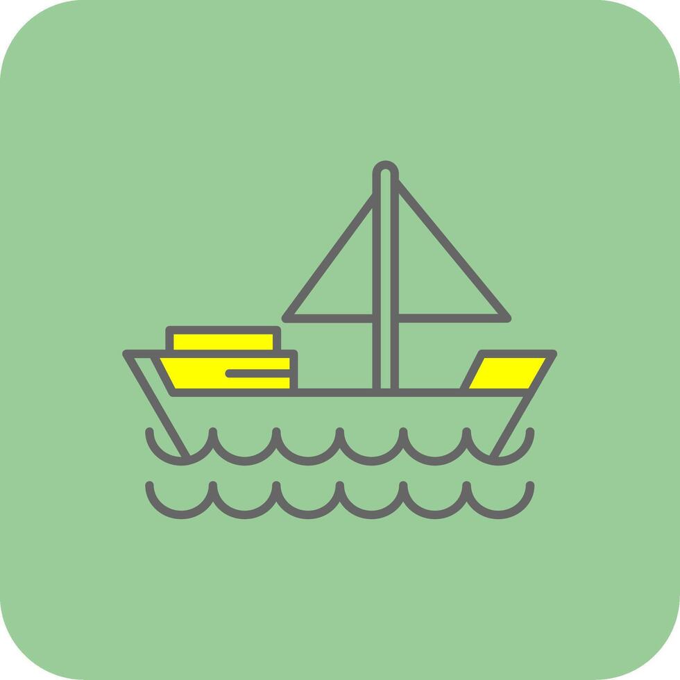 Dinghy Filled Yellow Icon vector