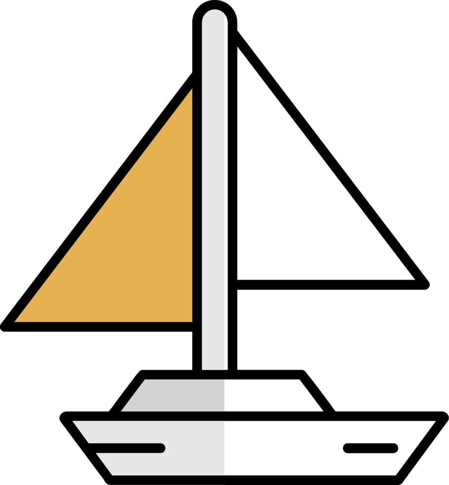 Small Yacht Filled Half Cut Icon vector