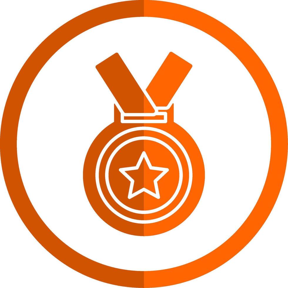 Medal Glyph Orange Circle Icon vector