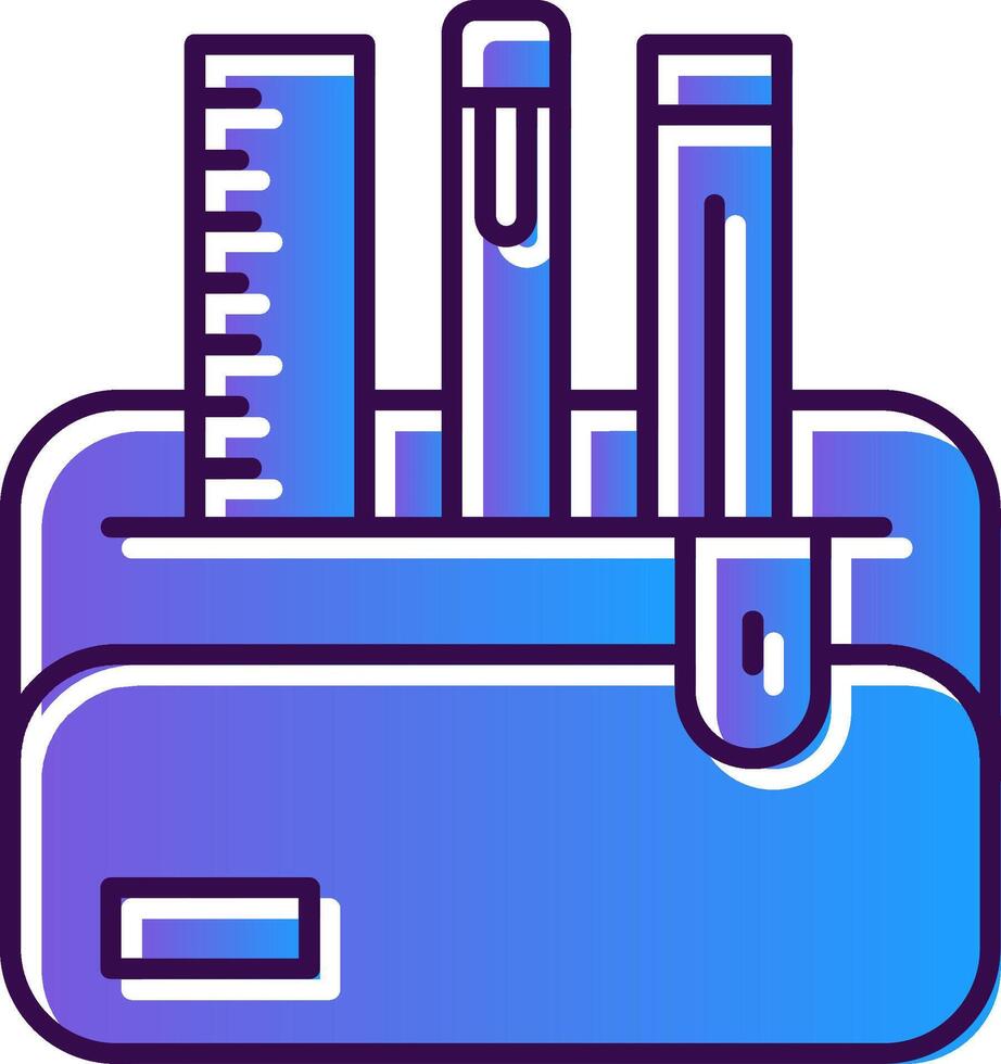 Pencil Case Gradient Filled Icon vector